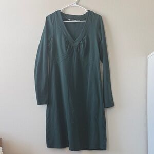 Athleta Long Sleeve V-Neck Green Women's Dress
